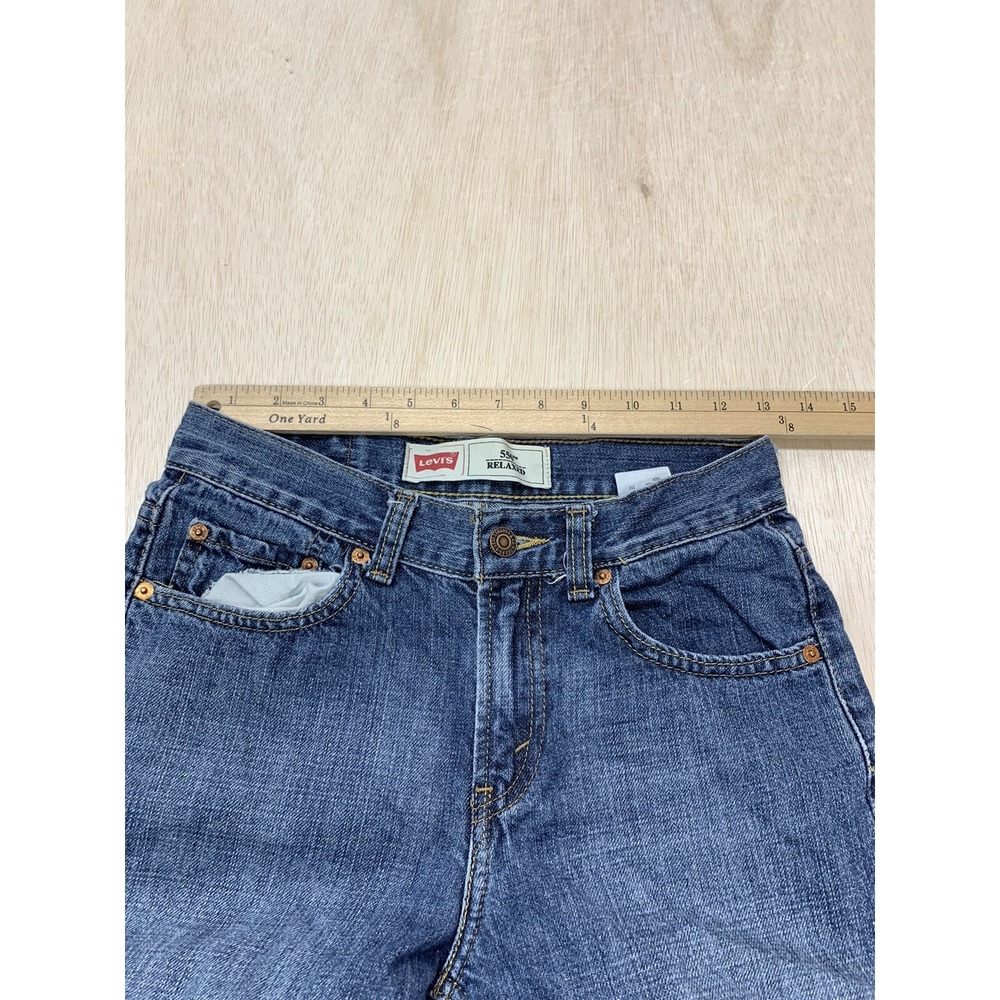 Levis 550 Jeans Boys 14 Slim Relaxed Straight Leg Medium‎ Blue Denim Logo 26x27 - Picture 6 of 8